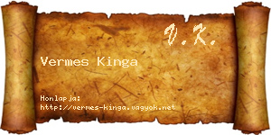 Vermes Kinga névjegykártya